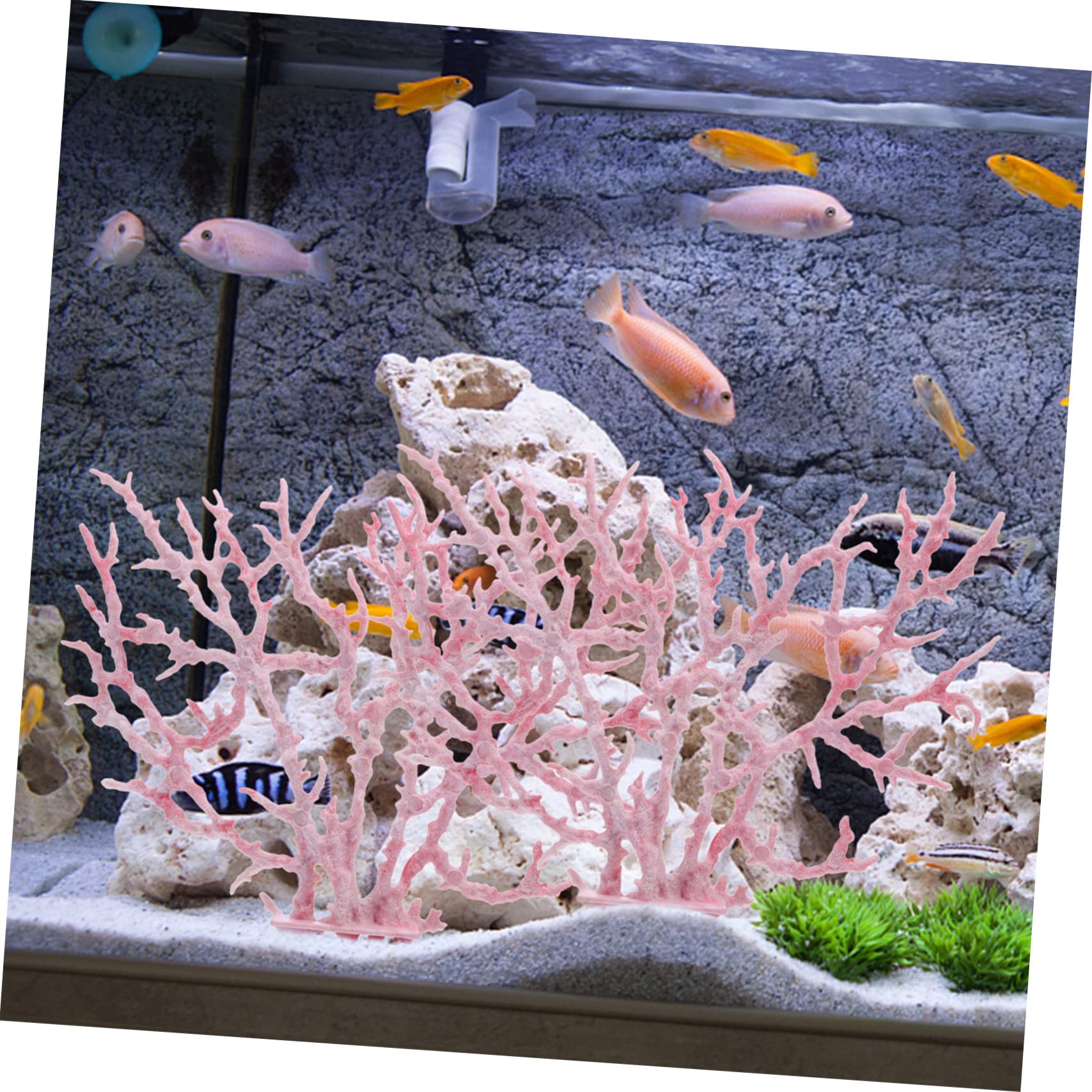 Amazon.co.jp: 水槽用サンゴ飾り プラスチック製 水槽景観装飾 魚用